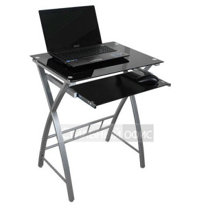 Стеклянный компьютерный стол на металлокаркасе GD-003 