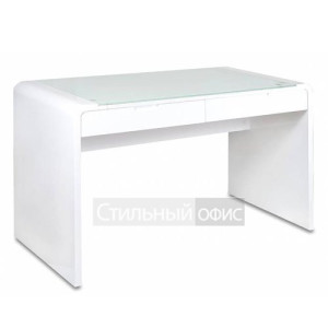 Стол для компьютера белый со стеклом DL-HG006 